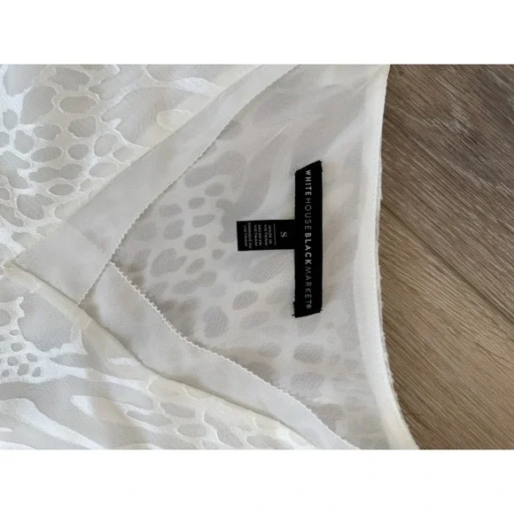 White House Black Market Feminine Romantic Ruffle Long Sleeve Lined Blouse S - Picture 10 of 15